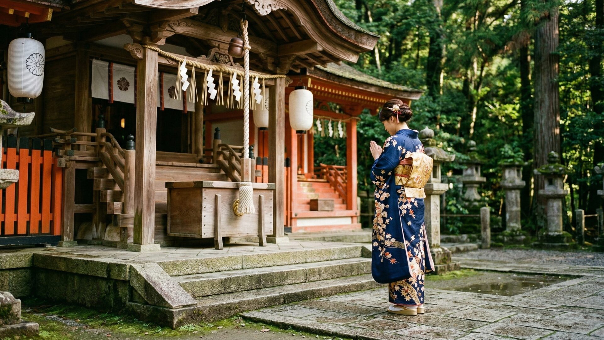 Prayer at a shrine